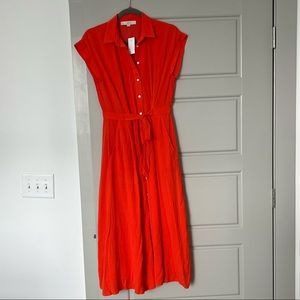 Size 4 - Loft - A-line midi dress in Orange